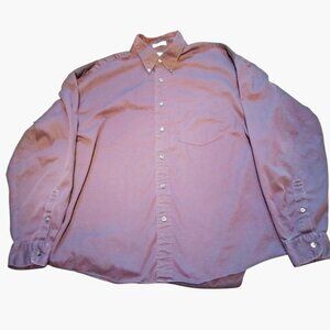 Geoffrey Beene Long Sleeve Shirt Purple Cotton Button Down Mens XL
